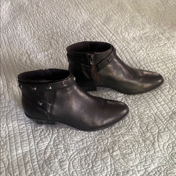 Black Ankle Boots with Studded Detail - Picture 3 of 8